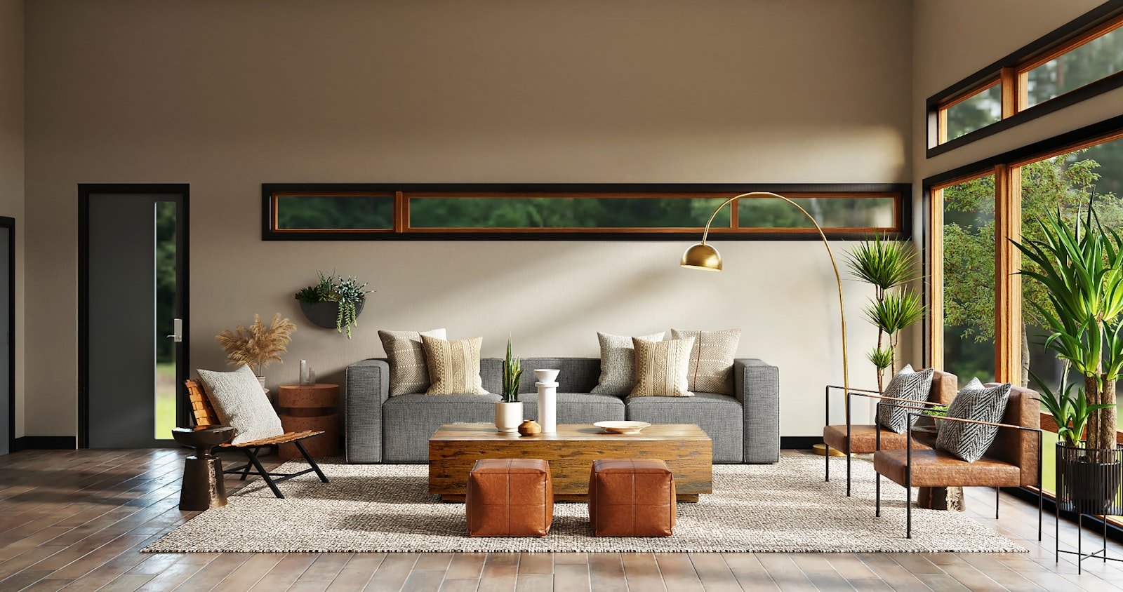 Handcrafted rug in a modern living room